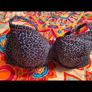 Cleo by Panache 36F Blue Leopard Balconet Bra